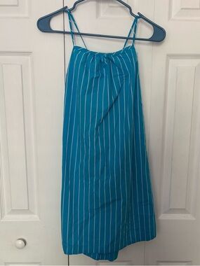 a new day Teal Blue & White Striped Mini Dress